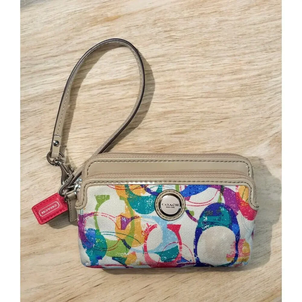 Coach 31141E Stamped Signature C Hallie East West Tote Bag & Wristlet